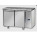 Masă frigorifică, din otel inoxidabil, MID GN 1/1, cu 2 uși, cu suprafață de lucru din granit, conceput pentru unitatea de condensare de la temperatura normala, Tecnodom TF02MIDSGGRA