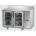 2 glass doors Stainless Steel GN 1/1 Refrigerated Counter with 1 Neon light and 100 mm rear riser working top, designed for Normal Temperature remote condensing unit  , Tecnodom TF02MIDPVSGAL
