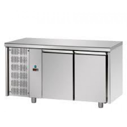 2 doors Stainless Steel GN 1/1 Refrigerated Counter with unit on the left side, Tecnodom TF02MIDGNSX