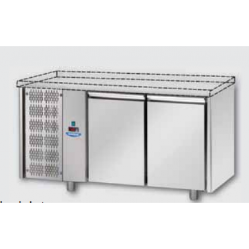 Masă frigorifică, din otel inoxidabil, MID GN 1/1, cu 2 uși , fără  suprafață de lucru , TecnodomTF02MIDSPSX