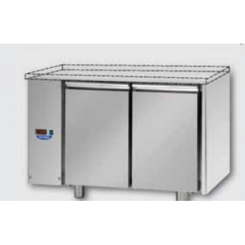 Морозильный стол, MID GN 1/1 из нержавеющей стали с 2 дверьми, без столешницы, предназначенный для выносного конденсатора нормальной температуры, с соединениями на левой стороне, Tecnodom TF02MIDSGSPSX
