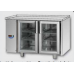 2 glass doors Stainless Steel GN 1/1 Refrigerated Counter with 1 Neon light, without working top, designed for Normal Tempera-ture remote condensing unit, with connections on the left side, Tecnodom TF02MIDPVSGSPSX