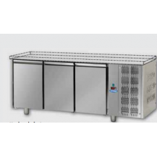 Морозильный стол, MID GN 1/1 из нержавеющей стали с 3 дверьми, без столешницы, Tecnodom TF03MIDSP