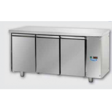 3 doors Stainless Steel GN 1/1 Refrigerated Counter designed for Normal Temperature remote condensing unit, Tecnodom TF03MIDSG
