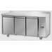3 doors Stainless Steel GN 1/1 Refrigerated Counter with 100 mm rear riser working top, designed for Normal Temperature remote condensing unit , Tecnodom TF03MIDSGAL