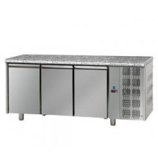 3 doors Stainless Steel GN 1/1 Refrigerated Counter with Granite working top, Tecnodom TF03MIDGNGRA
