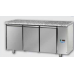 3 doors Stainless Steel GN 1/1 Refrigerated Counter with Granite working top, designed for Normal Temperature remote condensing unit, Tecnodom TF03MIDSGGRA