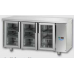 3 glass doors Stainless Steel GN 1/1 Refrigerated Counter with 2 Neon lights, designed for Normal Temperature remote condensing unit, Tecnodom TF03MIDPVSG