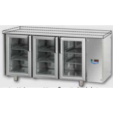 Морозильный стол, MID GN 1/1 из нержавеющей стали с 3 дверьми, с 2 неоновыми лампами, без столешницы , предназначенный для выносного конденсатора нормальной температуры, Tecnodom  TF03MIDPVSGSP