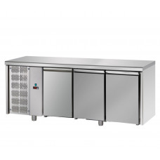 3 doors Stainless Steel GN 1/1 Refrigerated Counter with unit on the left side, Tecnodom TF03MIDGNSX