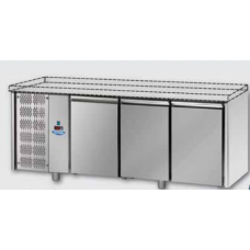 3 doors Stainless Steel GN 1/1 Refrigerated Counter without working top, with unit on the left side, Tecnodom TF03MIDSPSX