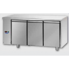 3 doors Stainless Steel GN 1/1 Refrigerated Counter designed for Normal Temperature remote condensing unit, with connections on the left side, Tecnodom TF03MIDSGSX