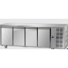 Masă frigorifică, din otel inoxidabil, MID GN 1/1, cu 4 uși,, Tecnodom TF04MIDGN