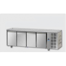 Masă frigorifică, din otel inoxidabil, MID GN 1/1, cu 4 uși,fără suprafață de lucru, Tecnodom TF04MIDSP