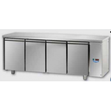 Masă frigorifică, din otel inoxidabil, MID GN 1/1, cu 4 uși,conceput pentru unitatea de condensare cu temperatură normală de la distanță, Tecnodom TF04MIDSG