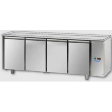 Masă frigorifică, din otel inoxidabil, MID GN 1/1, cu 4 uși,fără suprafață de lucru, proiectat pentru unitatea de condensare de la temperatura normala, Tecnodom TF04MIDSGSP
