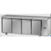 4 doors Stainless Steel GN 1/1 Refrigerated Counter with Granite working top,designed for Normal Temperature remote condensing unit, Tecnodom TF04MIDSGGRA