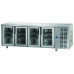 4 glass doors Stainless Steel GN 1/1 Refrigerated Counter with 3 Neon lights , Tecnodom TF04MIDPV
