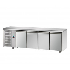 Masă frigorifică, din otel inoxidabil, MID GN 1/1, cu 4 uși , cu unitate pe partea stanga, Tecnodom TF04MIDGNSX