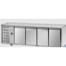 Masă frigorifică, din otel inoxidabil, MID GN 1/1, cu 4 uși , fără suprafață de lucru, cu unitate pe partea stanga, Tecnodom TF04MIDSPSX