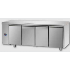 4 doors Stainless Steel GN 1/1 Refrigerated Counter designed for Normal Temperature remote condensing unit, with connections on the left side, Tecnodom TF04MIDSGSX