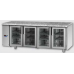 4 glass doors Stainless Steel GN 1/1 Refrigerated Counter with 3 Neon lights,Granite working top,designed for Normal Temperature re- mote condensing unit, with connections on the left side , Tecnodom TF04MIDPVSGSXGRA