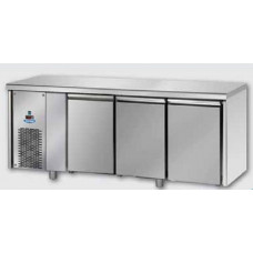 Masă frigorifică, din otel inoxidabil, MID GN 1/1, cu 3 uși, cu unitate pe partea stângă, cu temperatură joasă, Tecnodom TF03MIDBTSX