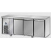 3 doors Low Temperature Stainless Steel GN 1/1 Refrigerated Counter with unit on the left side, Tecnodom TF03MIDBTSX