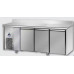 3 doors Low Temperature Stainless Steel GN 1/1 Refrigerated Counter with 100 mm rear riser working top and unit on the left side , Tecnodom TF03MIDBTSXAL
