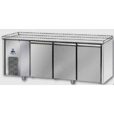3 doors Low Temperature Stainless Steel GN 1/1 Refrigerated Counter without working top, with unit on the left side, Tecnodom TF03MIDBTSPSX