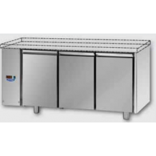 3 doors Stainless Steel GN 1/1 Refrigerated Counter without working top,designed for Low Temperature remote condensing unit,with connections on the left side, Tecnodom TF03MIDBTSGSPSX