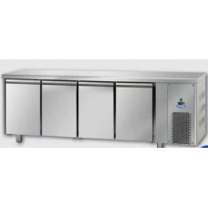 Masă frigorifică, din otel inoxidabil, MID GN 1/1, cu 4 uși, cu temperatură joasă, Tecnodom TF04MIDBT