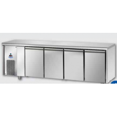 Masă frigorifică, din otel inoxidabil, MID GN 1/1, cu 4 uși, cu temperatură joasă și cu unitatea pe partea stângă, Tecnodom TF04MIDBTSX