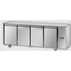 Masă frigorifică, din otel inoxidabil, MID GN 1/1, cu 4 uși, fără suprafață de lucru, destinat pentru unitatea de condensare la temperatură joasă, Tecnodom TF04MIDBTSGSP