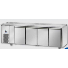4 doors Low Temperature Stainless Steel GN 1/1 Refrigerated Counter without working top, with unit on the left side, Tecnodom TF04MIDBTSPSX