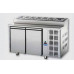 2 doors Stainless Steel GN 1/1 Refrigerated Snack Counter , Tecnodom TF02MIDGNSK