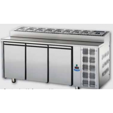 3 doors Stainless Steel GN 1/1 Refrigerated Snack Counter , Tecnodom TF03MIDGNSK