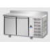 Masă frigorifică de patiserie, din otel inoxidabil, 600x400, cu 2 uși, cu suprafață de lucru 100 mm și plintă,  Tecnodom TP02MIDAL