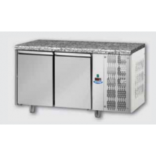 Masă frigorifică de patiserie, din otel inoxidabil, 600x400, cu suprafață de lucru din granit , cu 2 uși, Tecnodom TP02MIDGRA