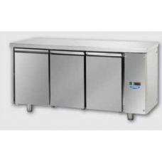 Masă frigorifică de patiserie, din otel inoxidabil, 600x400, cu 3 uși, conceput pentru unitatea de condensare la distanță normală, Tecnodom TP03MIDSG
