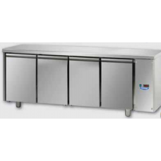 Masă frigorifică de patiserie, din otel inoxidabil, 600x400, cu 4 uși, destinat pentru unitatea de condensare de la distanță, cu temperatură normală, Tecnodom TP04MIDSG