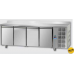 Masă frigorifică de patiserie, din otel inoxidabil, 600x400, cu 4 uși, cu suprafață de lucru 100 mm și plintă, Tecnodom TP04MIDAL