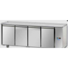 4 doors Stainless Steel 600x400 Refrigerated Pastry Counter without working top,designed for Normal Temperature remote condensing unit, Tecnodom TP04MIDSGSP