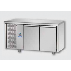 Masă frigorifică de patiserie, din otel inoxidabil, 600x400, cu 2 uși,cu unitate pe partea stângă, Tecnodom TP02MIDSX