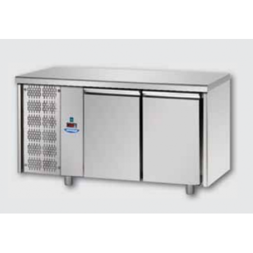 2 doors Stainless Steel 600x400 Refrigerated Pastry Counter with unit on the left side , Tecnodom TP02MIDSX