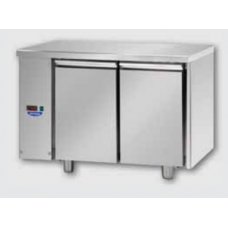 2 doors Stainless Steel 600x400 Refrigerated Pastry Counter designed for Normal Temperature remote condensing unit, with connections on the left side, Tecnodom TP02MIDSGSX