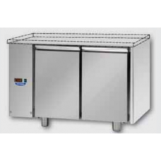Masă frigorifică de patiserie, din otel inoxidabil, 600x400, cu 2 uși,fără suprafață de lucru, conceput pentru unitatea de condensare cu temperatură normală, cu conexiuni pe partea stângă, Tecnodom TP02MIDSGSPSX