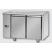 Masă frigorifică de patiserie, din otel inoxidabil, 600x400, cu 2 uși,fără suprafață de lucru, conceput pentru unitatea de condensare cu temperatură normală, cu conexiuni pe partea stângă, Tecnodom TP02MIDSGSPSX