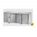 Masă frigorifică de patiserie, din otel inoxidabil, 600x400, cu 3 uși, cu unitate pe partea stângă, Tecnodom TP03MIDSX