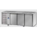 3 doors Stainless Steel 600x400 Refrigerated Pastry Counter with Granite working top, with unit on the left side, Tecnodom TP03MIDSXGRA